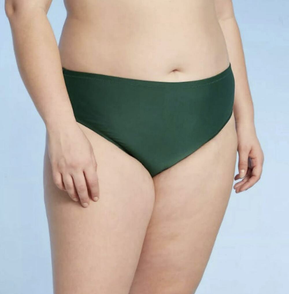 Kona Sol Women's Plus Size Bikini Bottom Green Hipster Full Coverage NWT Sz 20W